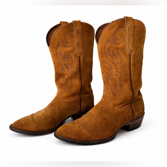 Nocona Shoes - Nocona Classic Women's Full Suede Western Cowboy Boots Brown Size 8.5 D USA